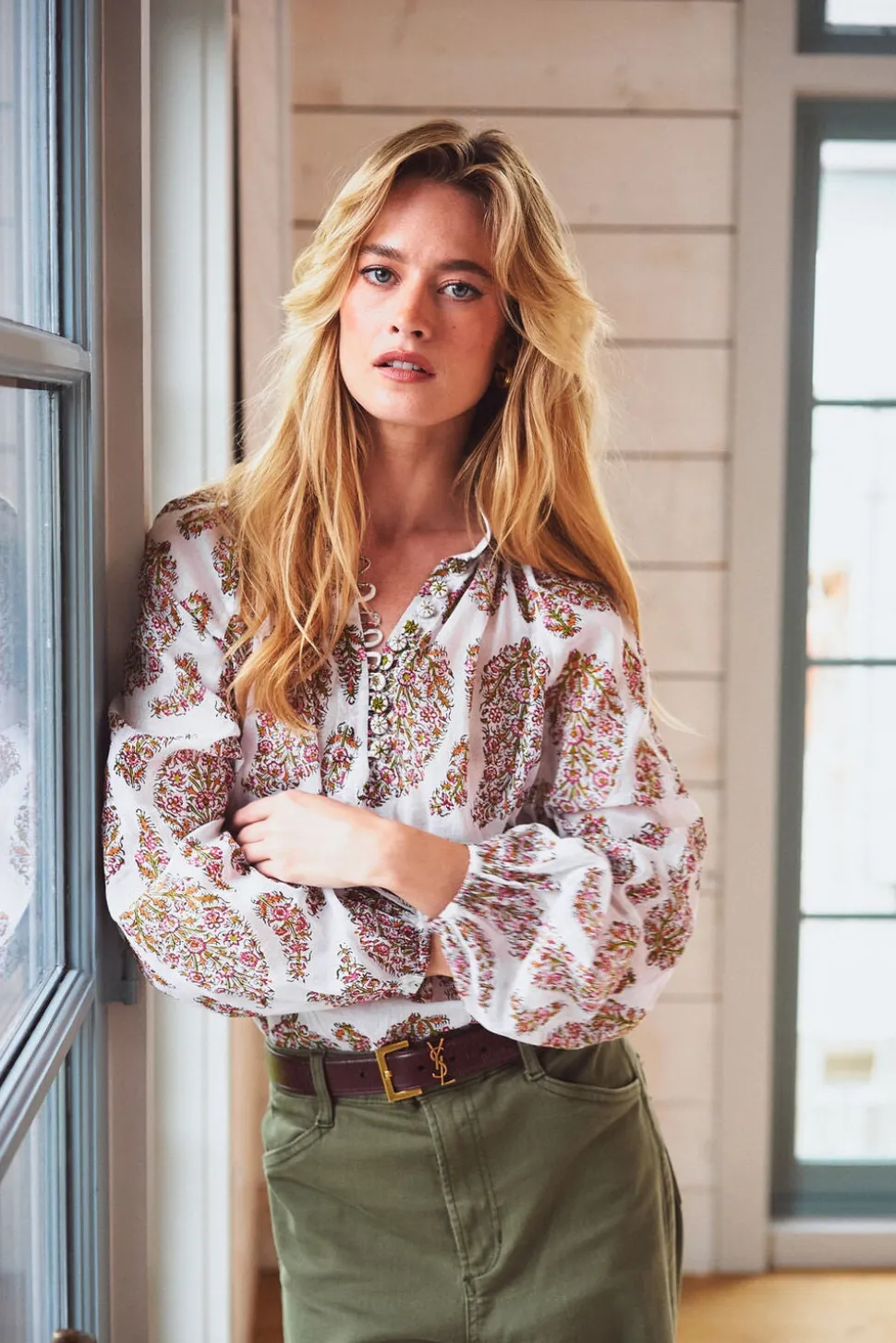 Golab Blouse in Pink Paisley