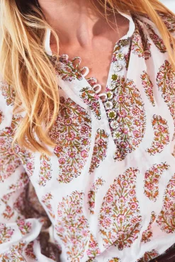 Golab Blouse in Pink Paisley