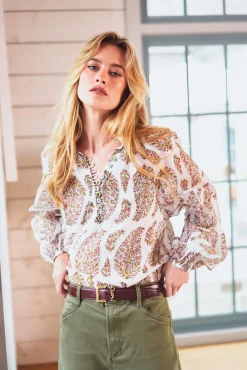 Golab Blouse in Pink Paisley