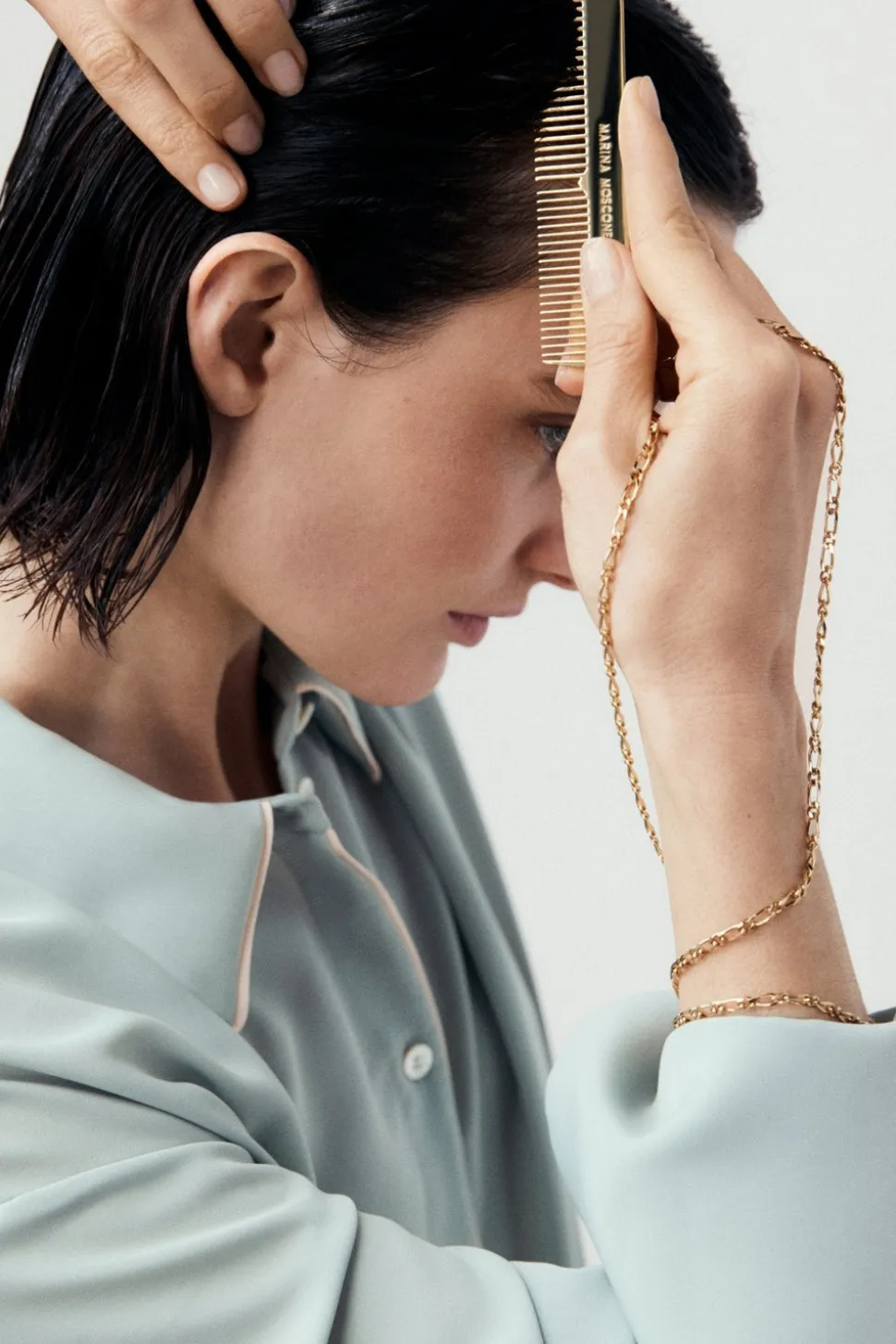 Gold Comb Necklace