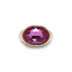 Gold Crystal Bezel Oval Gold Stone Ring