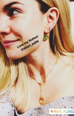 Gold Drop Gem Earring