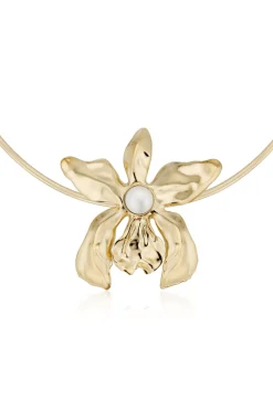 Gold Orchid Choker