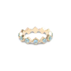 Gold Pave Diamond Gem Ring