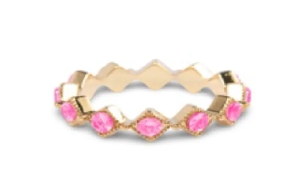 Gold Pave Diamond Gem Ring
