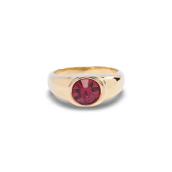 Gold Small Round Stone Ring