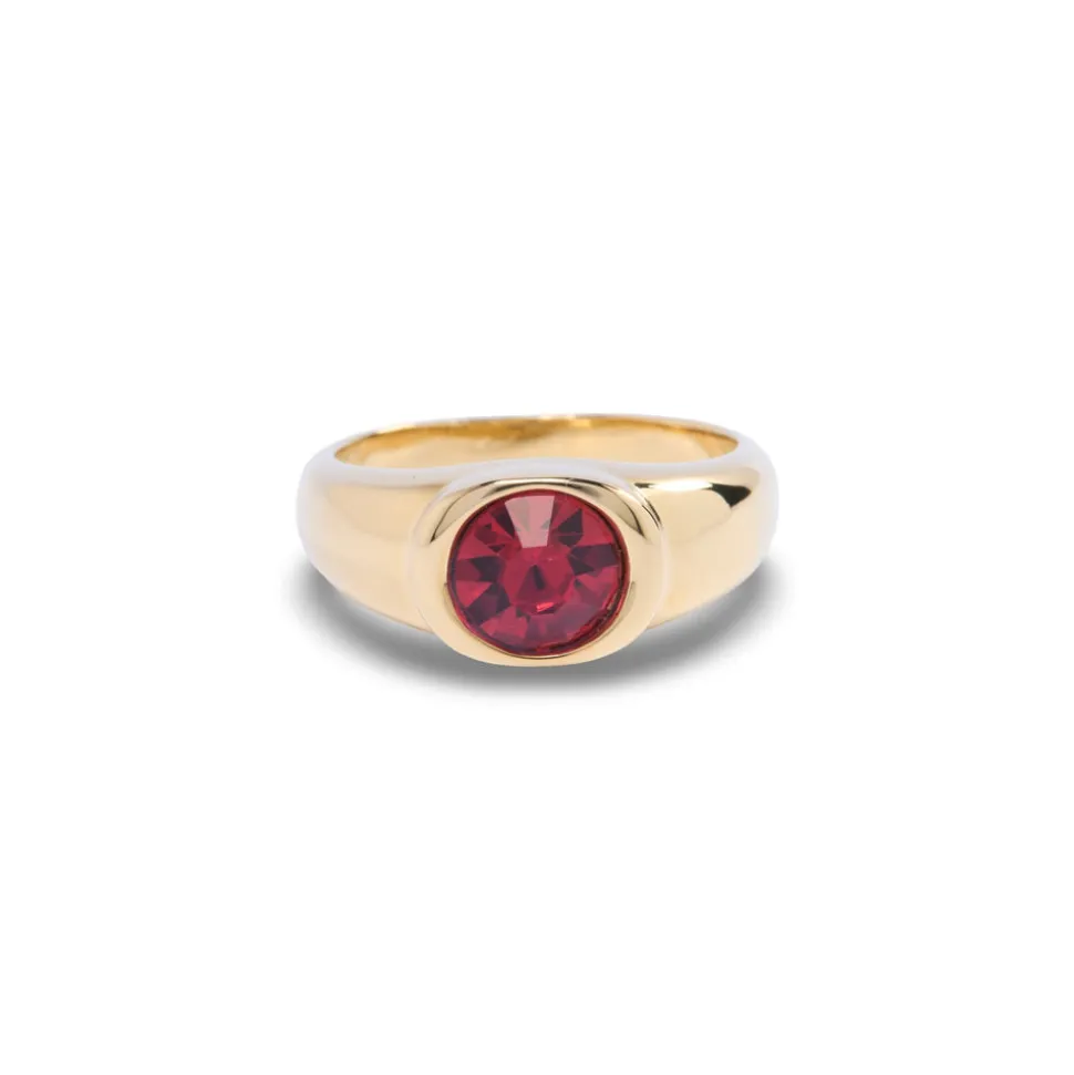 Gold Small Round Stone Ring