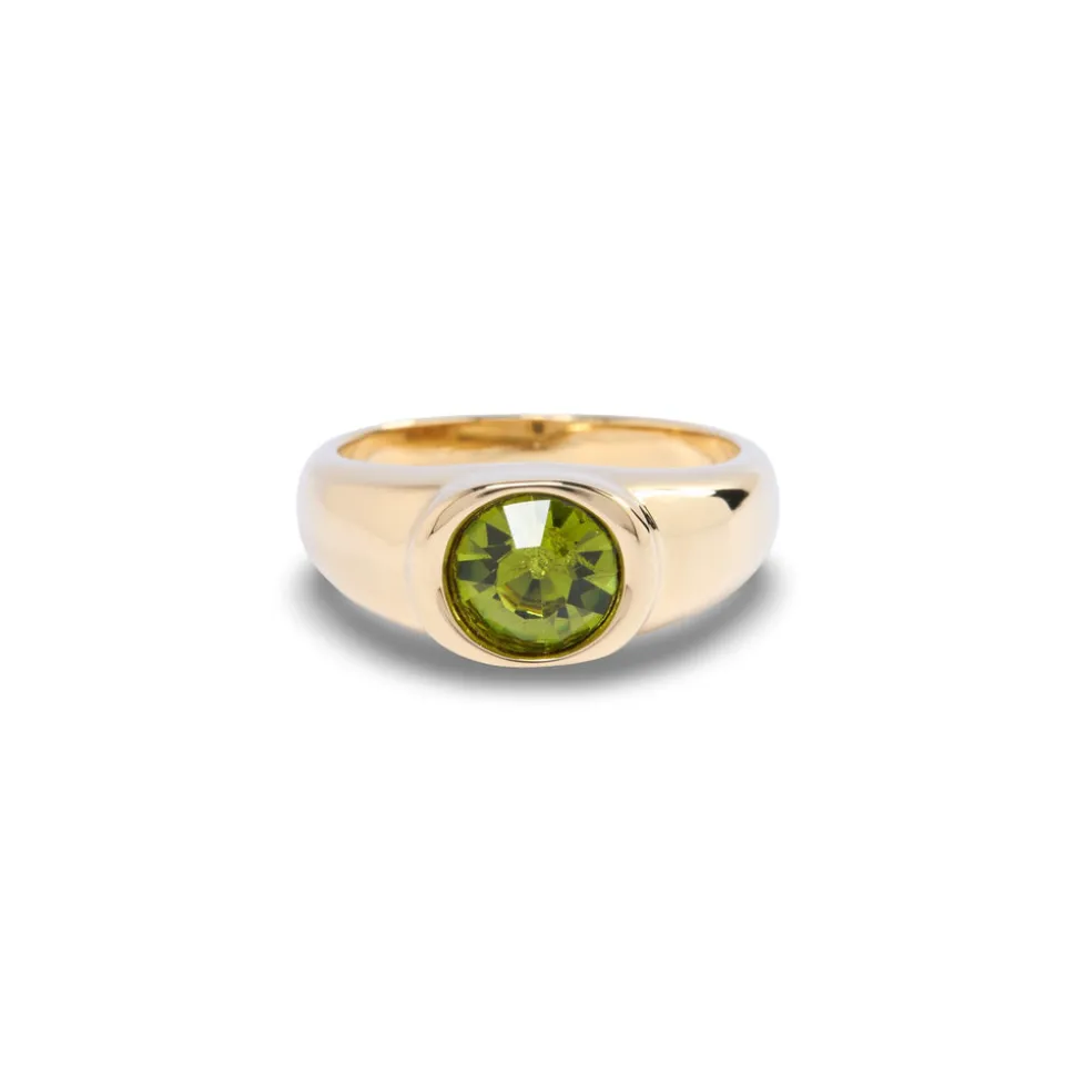 Gold Small Round Stone Ring