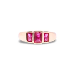 Gold Tristone Ring