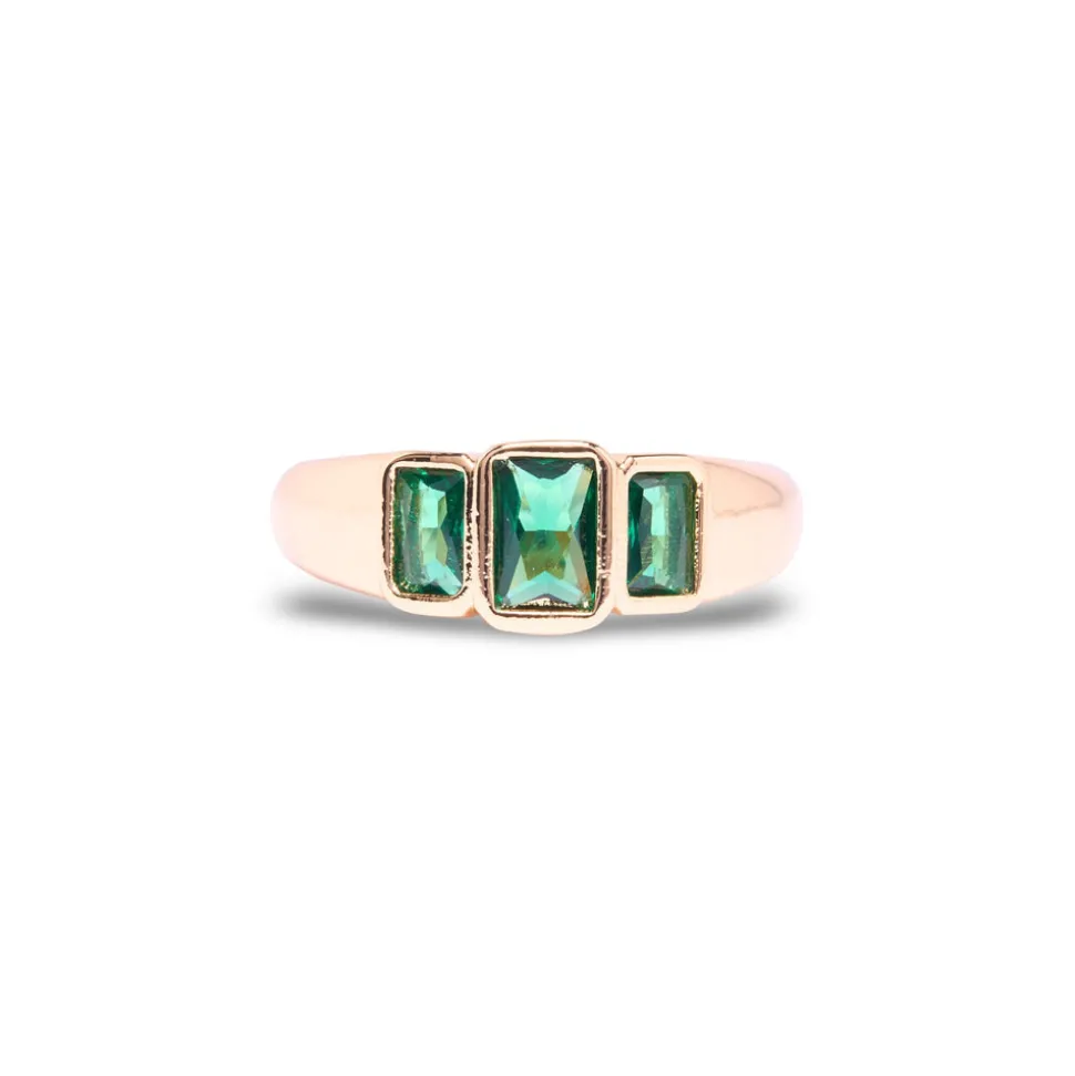 Gold Tristone Ring
