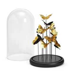 Golden Butterflies in Dome, Set of 2