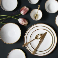 Golden Edge Set of 2, 8" Soup/ Pasta Bowl
