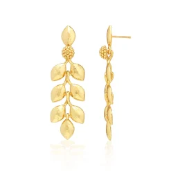 Golden Laurel Dangle Earrings