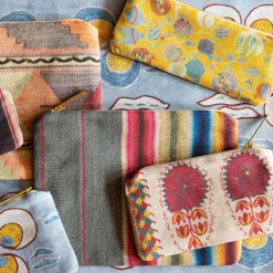 Golden Pomegranate Suzani Slim Zip Pouch
