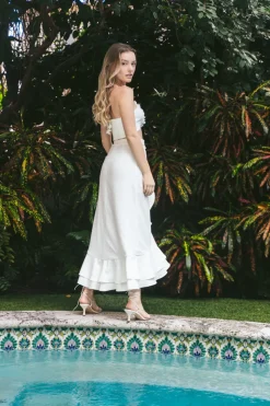 Golestan Ruffle Skirt in Off-White