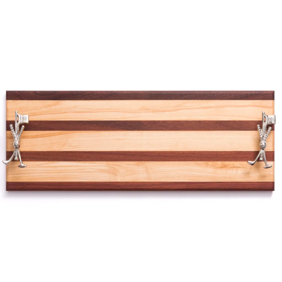 Golf Club and Flag Double Handle Serving Board