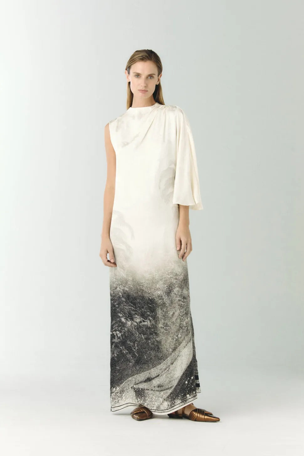 Gonzalez Silk Jacquard Maxi Dress in Paisajes Selva