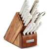 Gourmet Knife Block Set with White Handles, Set of 16