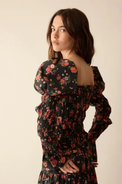 Gracie Top in Midnight Garden