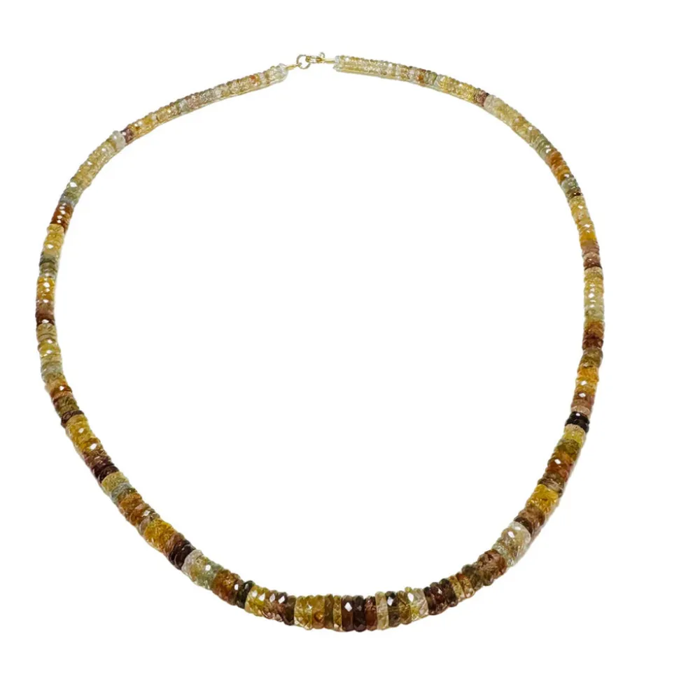 Graduated Natural Zircon Heishi Candy Necklace