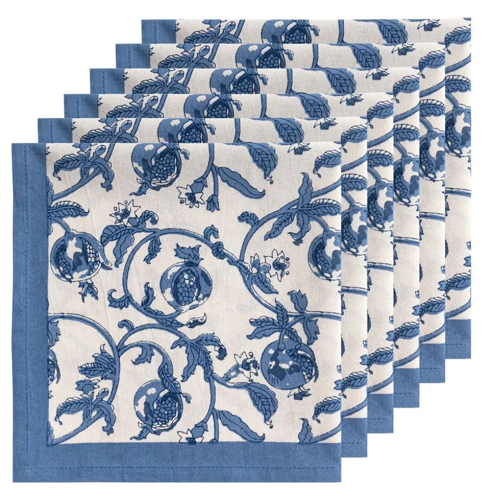 Granada Cornflower Napkins in Blue, Set of 6