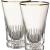 Grand Royal Gold Highball/Tumbler Pair in Clear & Gold