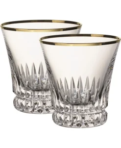 Grand Royal Gold Old Fashioned Pair in Clear & Gold