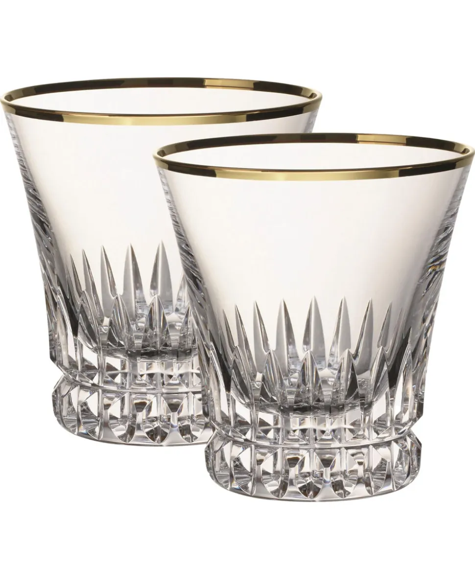 Grand Royal Gold Old Fashioned Pair in Clear & Gold