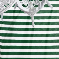 Green and White Stripes Mat