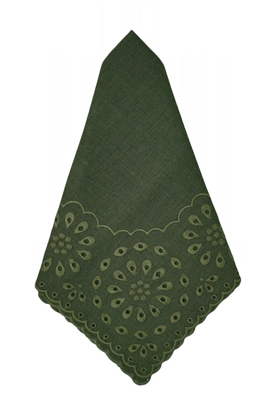 Green Eyelet Dinner Napkins, Set of 4