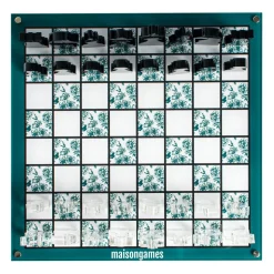 Green Floral Chess Set