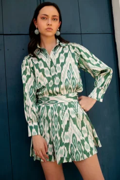 Green Ikat Set
