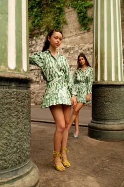 Green Ikat Set