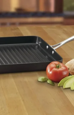 GreenGourmet® Hard Anodized 11" Grill Pan in Black