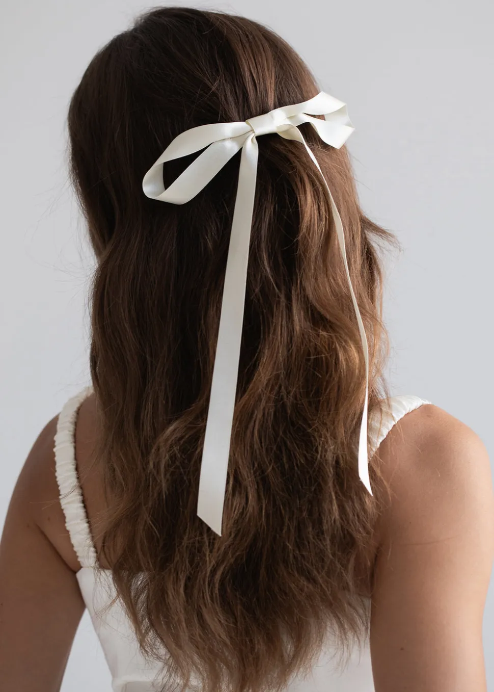 Gretta Bow Barrette in Cream