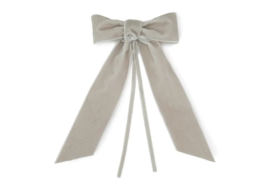 Grey Velvet Napkin Bows, Set of 4