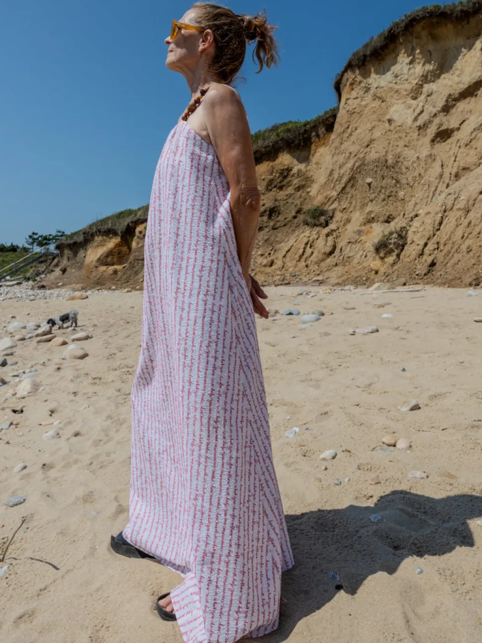 Grikos Stripe Dress in White