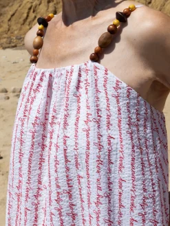 Grikos Stripe Dress in White