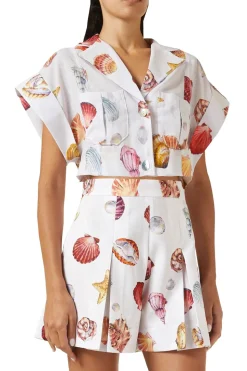 Guayaba Crop Top in Conchitas White Print
