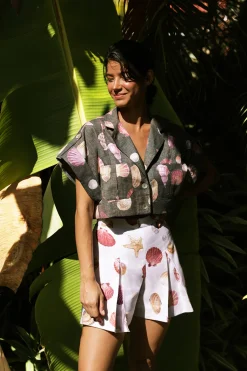 Guayaba Crop Top in Conchitas Black Print