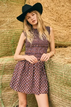 Gweneth Dress in Autumn Fleur Fig