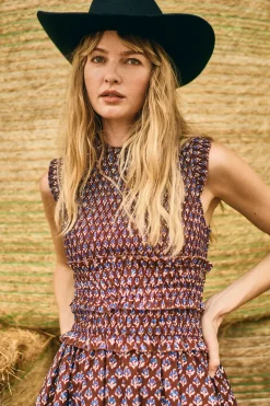 Gweneth Dress in Autumn Fleur Fig