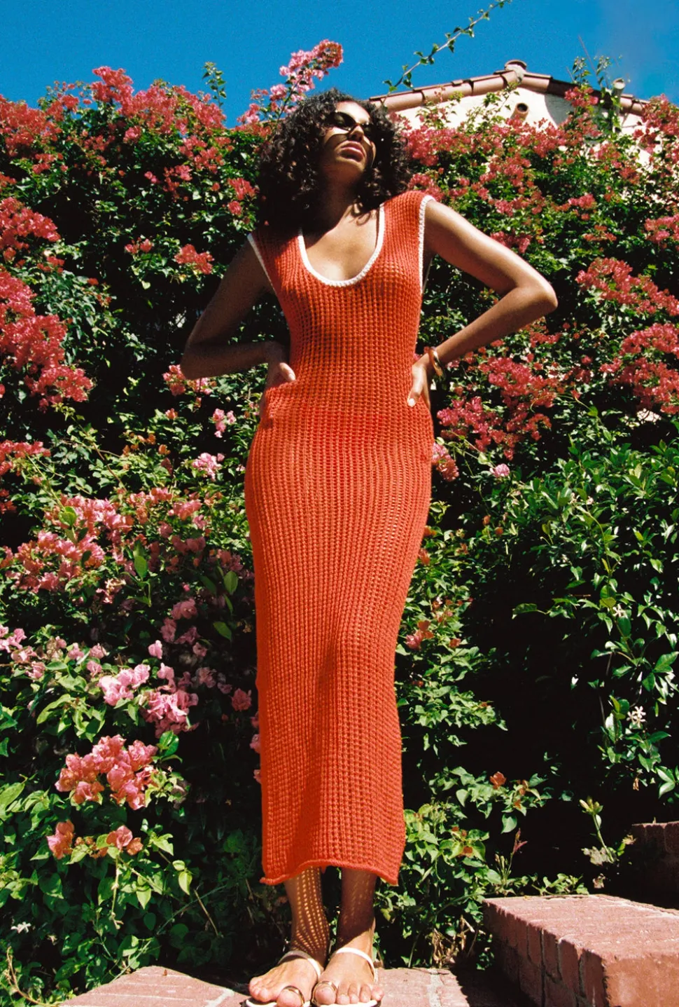Halse Knit Reversible Maxi in Tangerine Tango