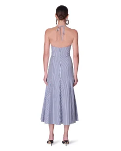 Halter Strap Bustier Striped Dress