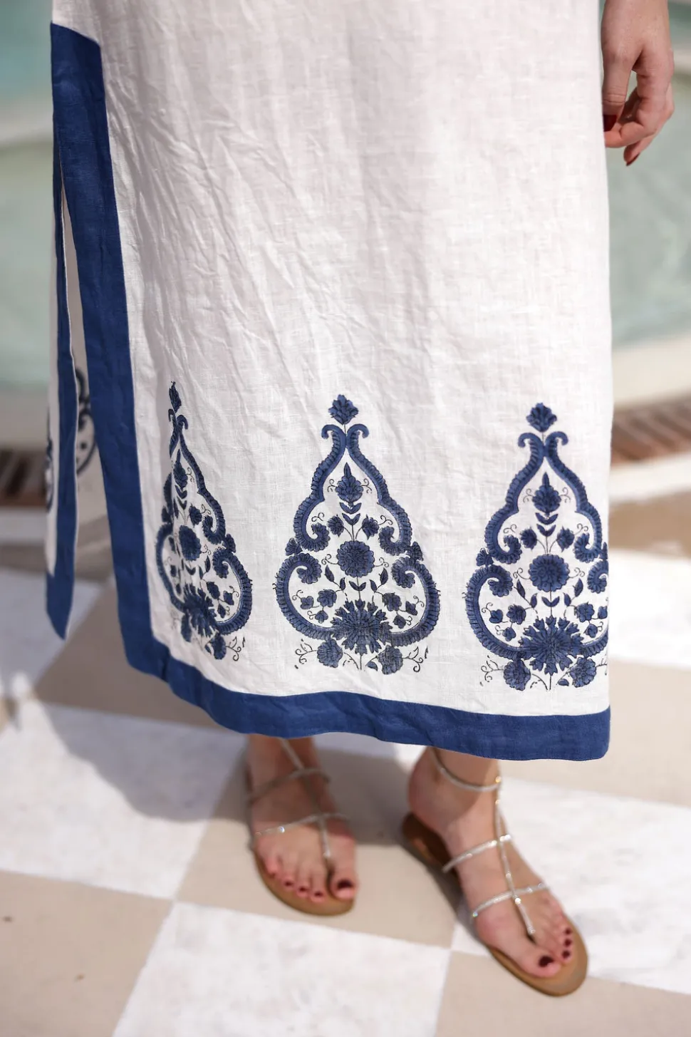 Hampton Caftan Indigo Paisley