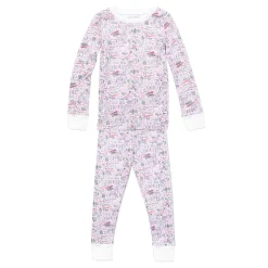 Hamptons Two Piece Kids Pajamas in Sunset Pink