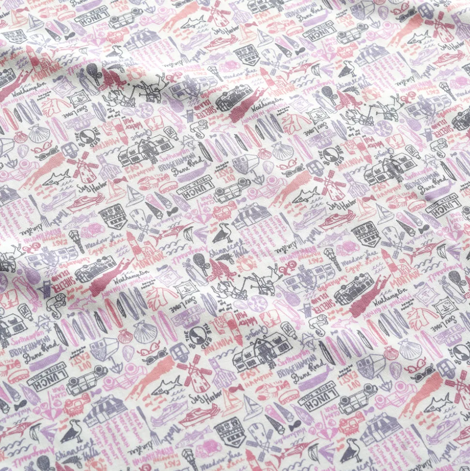 Hamptons Two Piece Kids Pajamas in Sunset Pink
