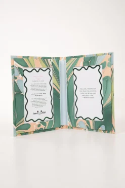 Hand Marbled Picture Frame Folding Book in Green and Pink