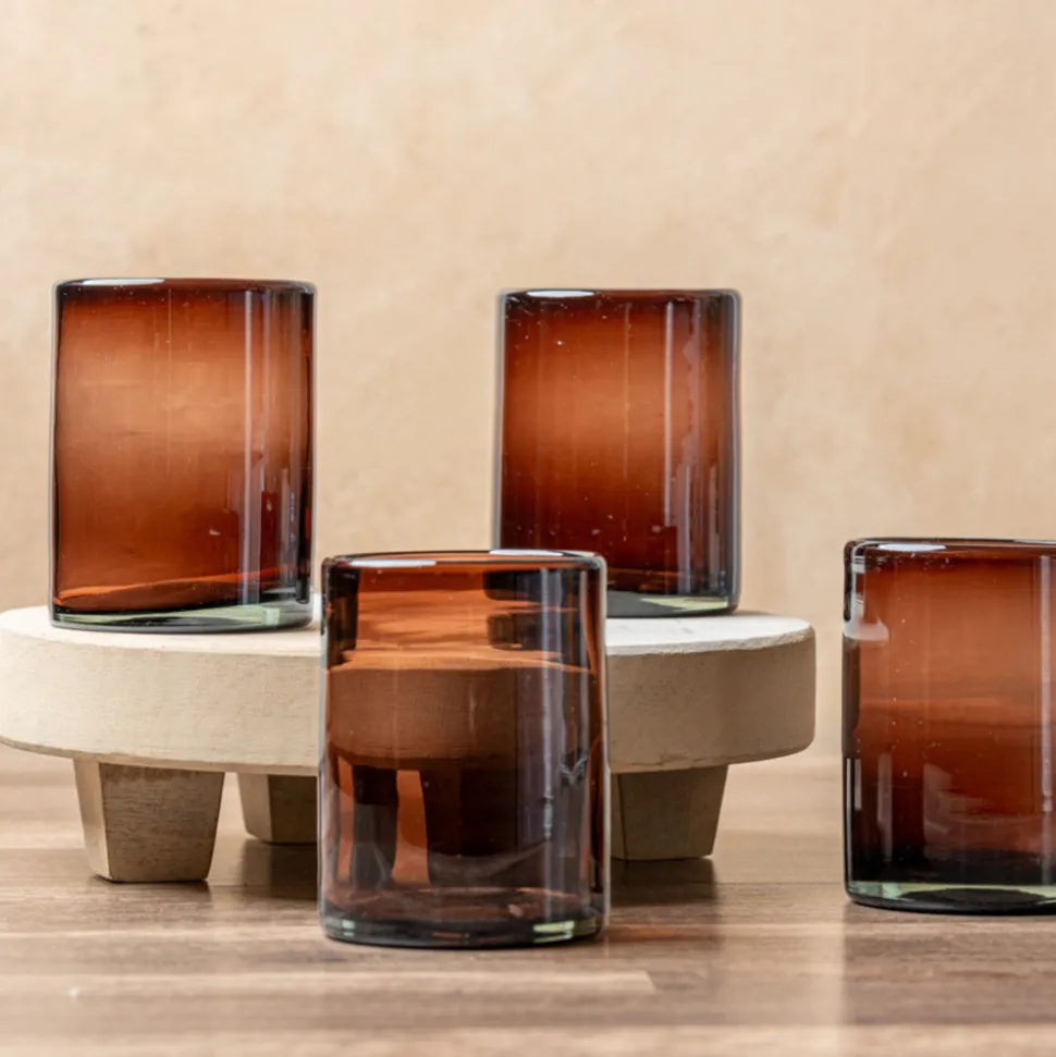 Handblown Glasses in Set of 4 in Tamarind