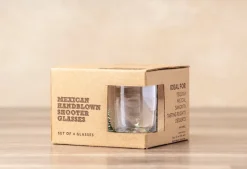 Handblown Shooter Glasses, Set of 4